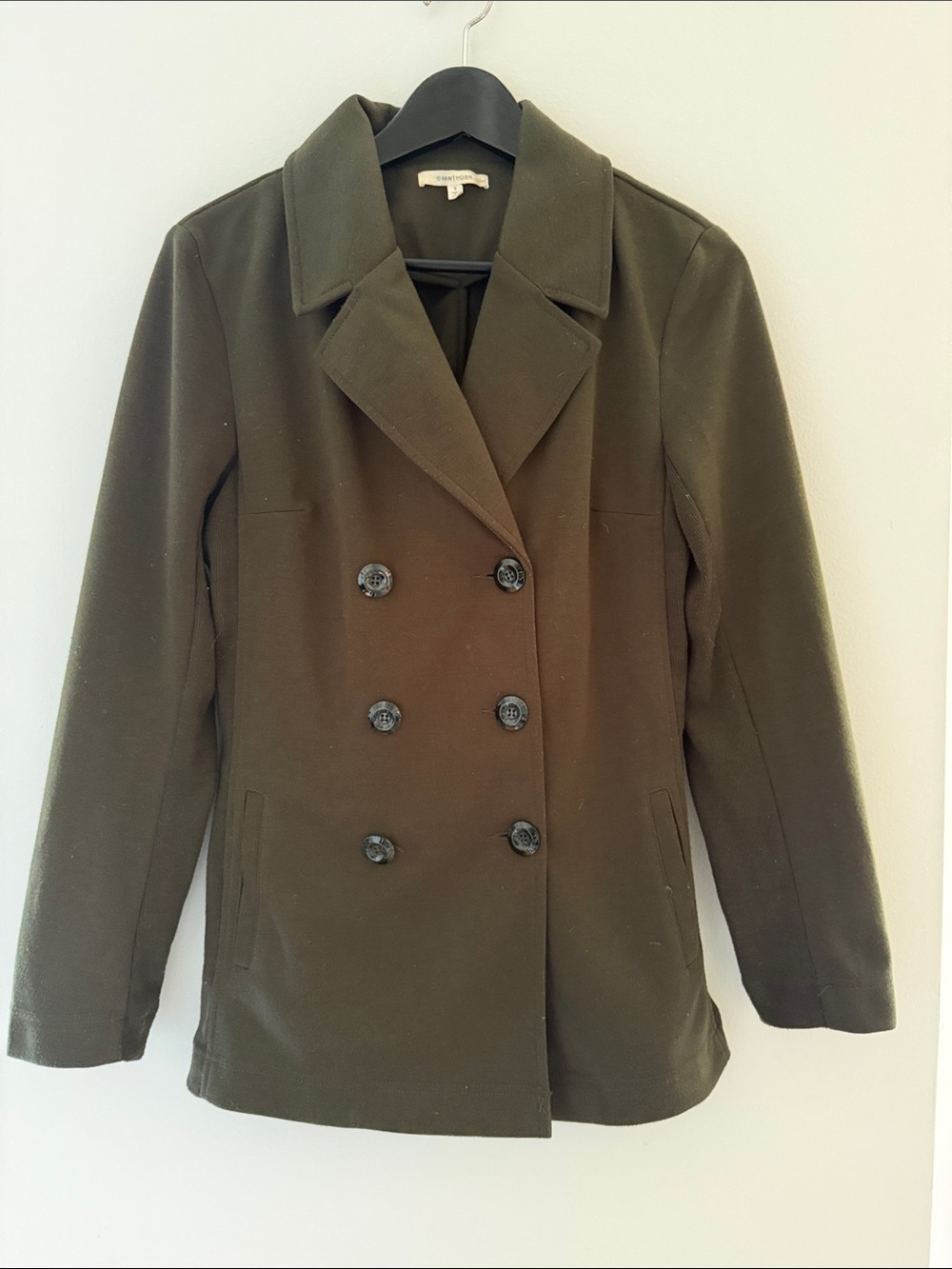 41 Hawthorn Olive Green Double-Breasted Peacoat